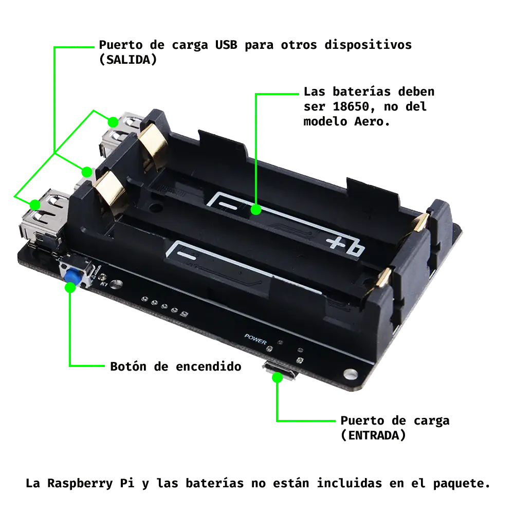 UPS con RTC y Coulómetro para Raspberry Pi 4B/3B+/3B - miniatura 2