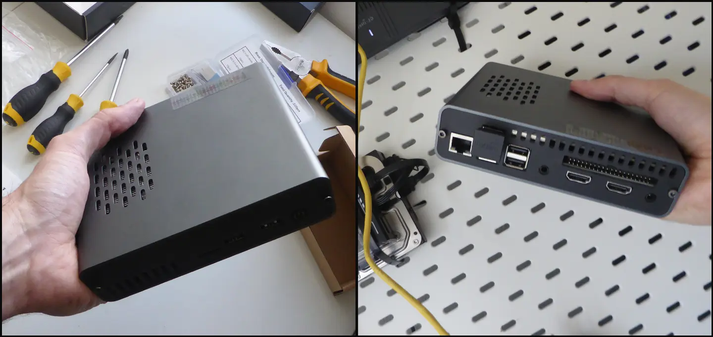 deskpi pro from 52pi assembled with an ssd and raspberry pi 4 inside