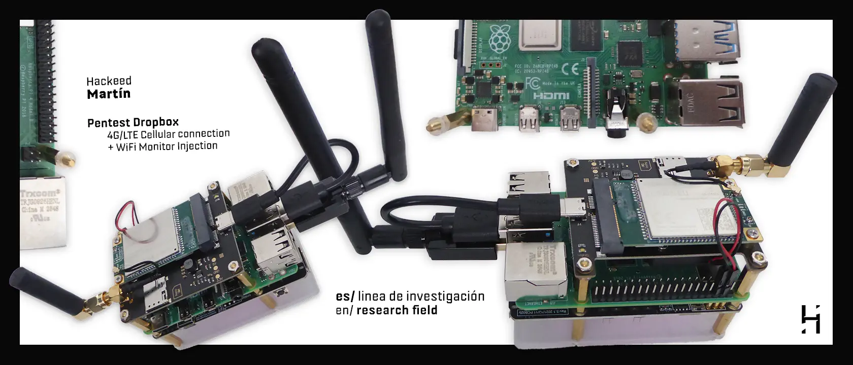 Detalle del módem 4G Quectel EC200A y la interconexión con el carrier de alimentación