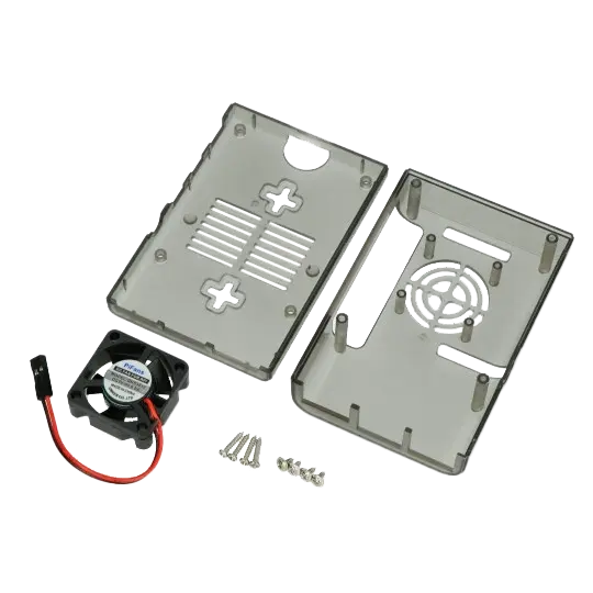 Carcasa transparente (gris translucido) para Raspberry Pi 4 - imagen promocional